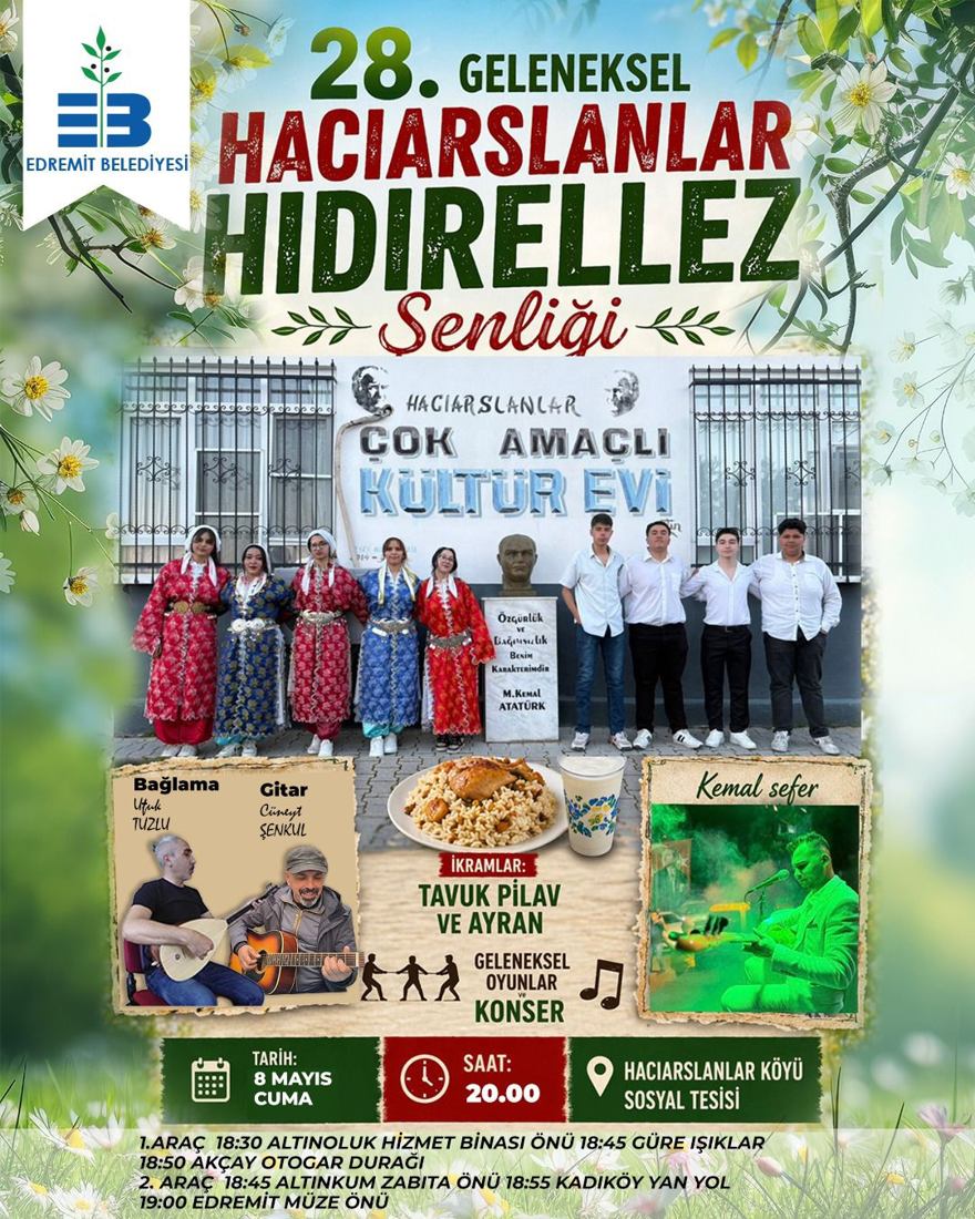 08 MAYIS 2026 CUMA GÜNÜ, EDREMİT HACIARSLANLAR KÖYÜNDEKİ HIDRELLEZ ETKİNLİĞİNE GENEL MERKEZ YÖNETİM KURULU VE EDREMİT ŞUBEMİZLE KATILIM SAĞLADIK - Fotoğraf 1